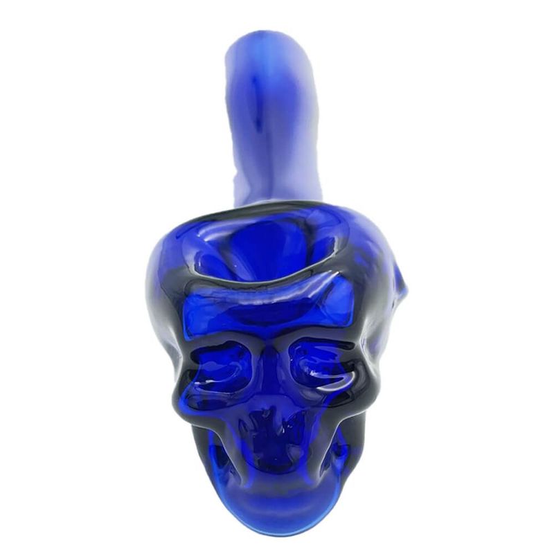 GENERICO - SKULL BLUE DE VIDRIO 10 CM