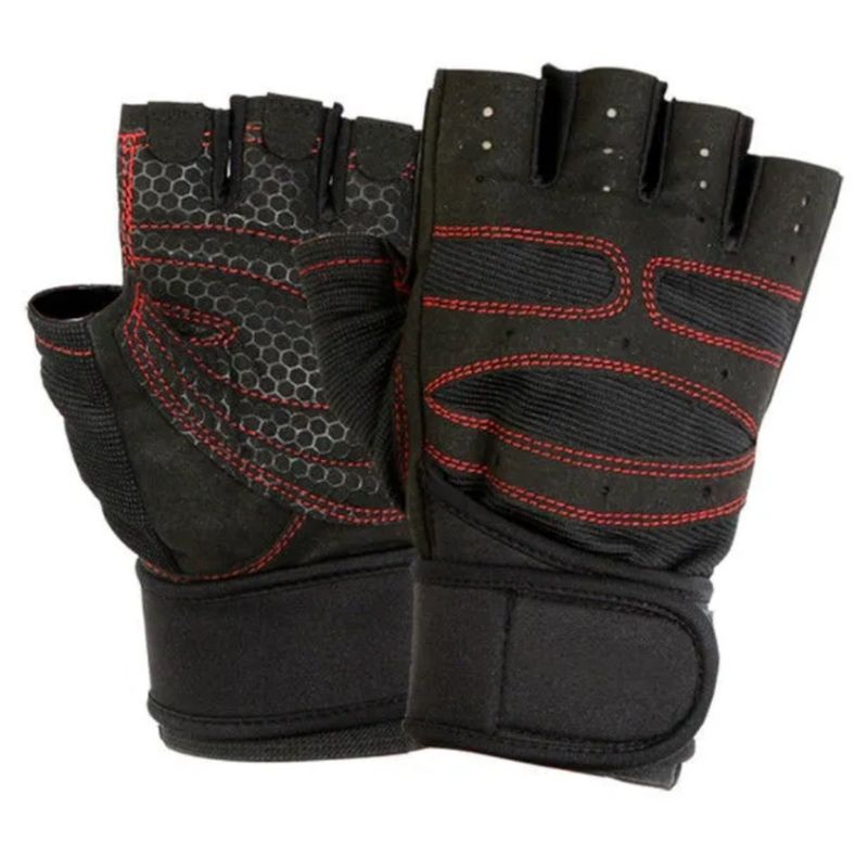 GENERICO - Guantes con muñequera par de guantes NEGRO TALLA L