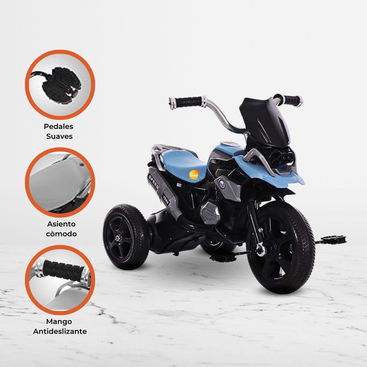 CUZKA - Moto a Pedal para Niños «DERBI» Light blue