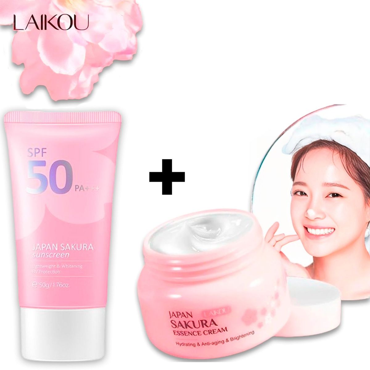 SAKURA - Duo bloqueador solar y crema hidratante japan sakura-laikou