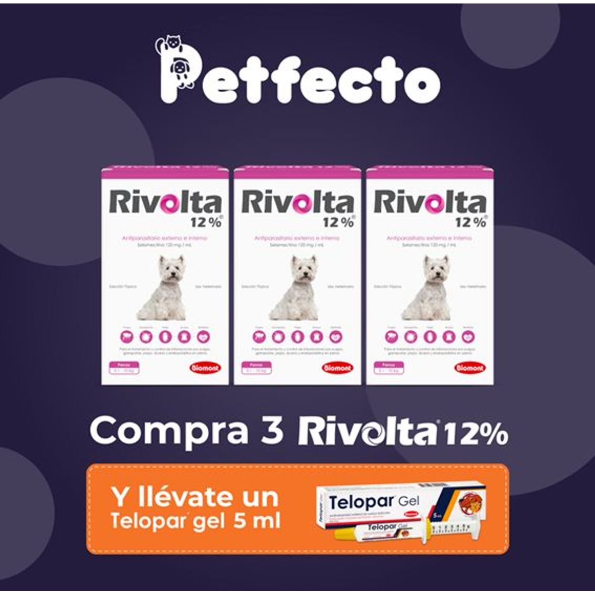 RIVOLTA - ANTIPULGAS RIVOLTA 12% X 0.50 mL 5.1 - 10 kg. 3 PIPETAS