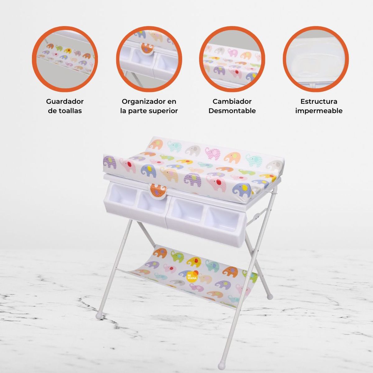 CUZKA - Bañera 2 Pisos Plegable »ELEFANTES»