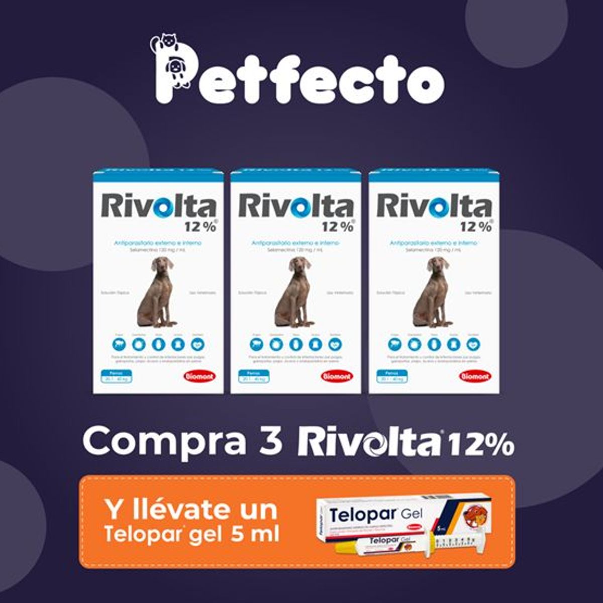 RIVOLTA - ANTIPULGAS RIVOLTA 12% X 2 mL (20.1 - 40 kg.) - 3 PIPETAS
