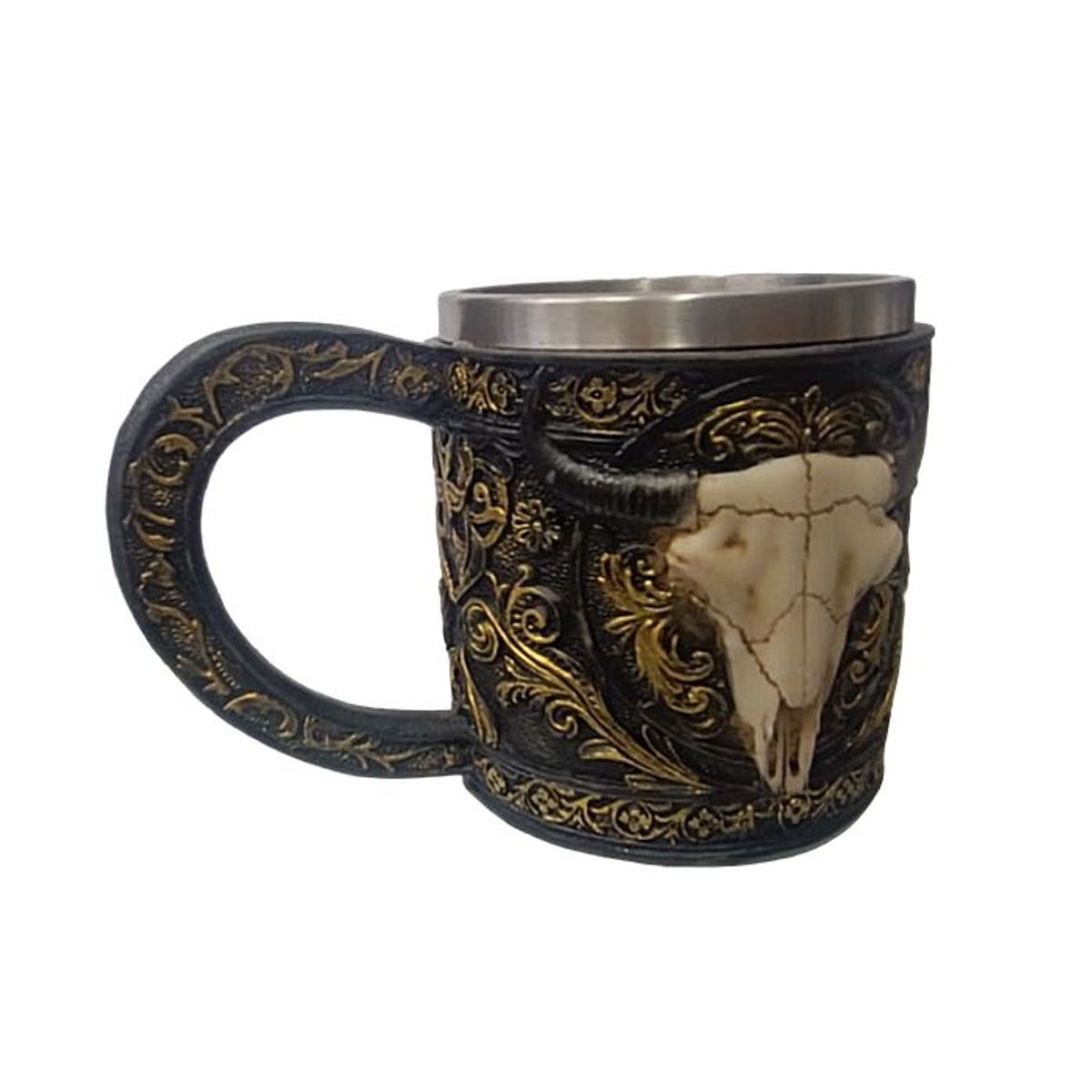 GENERICO - TAZA  PARA CERVEZA/CAFE CABEZA DE TORO VIKINGO