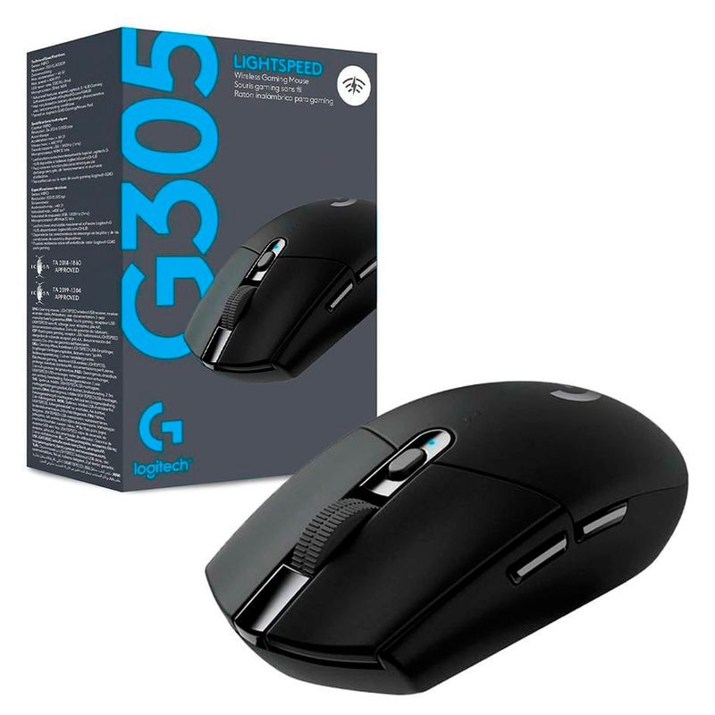LOGITECH - MOUSE LOGITECH G305 LIGTHSPEED WIRELESS BLACK NEGRO 910-005281