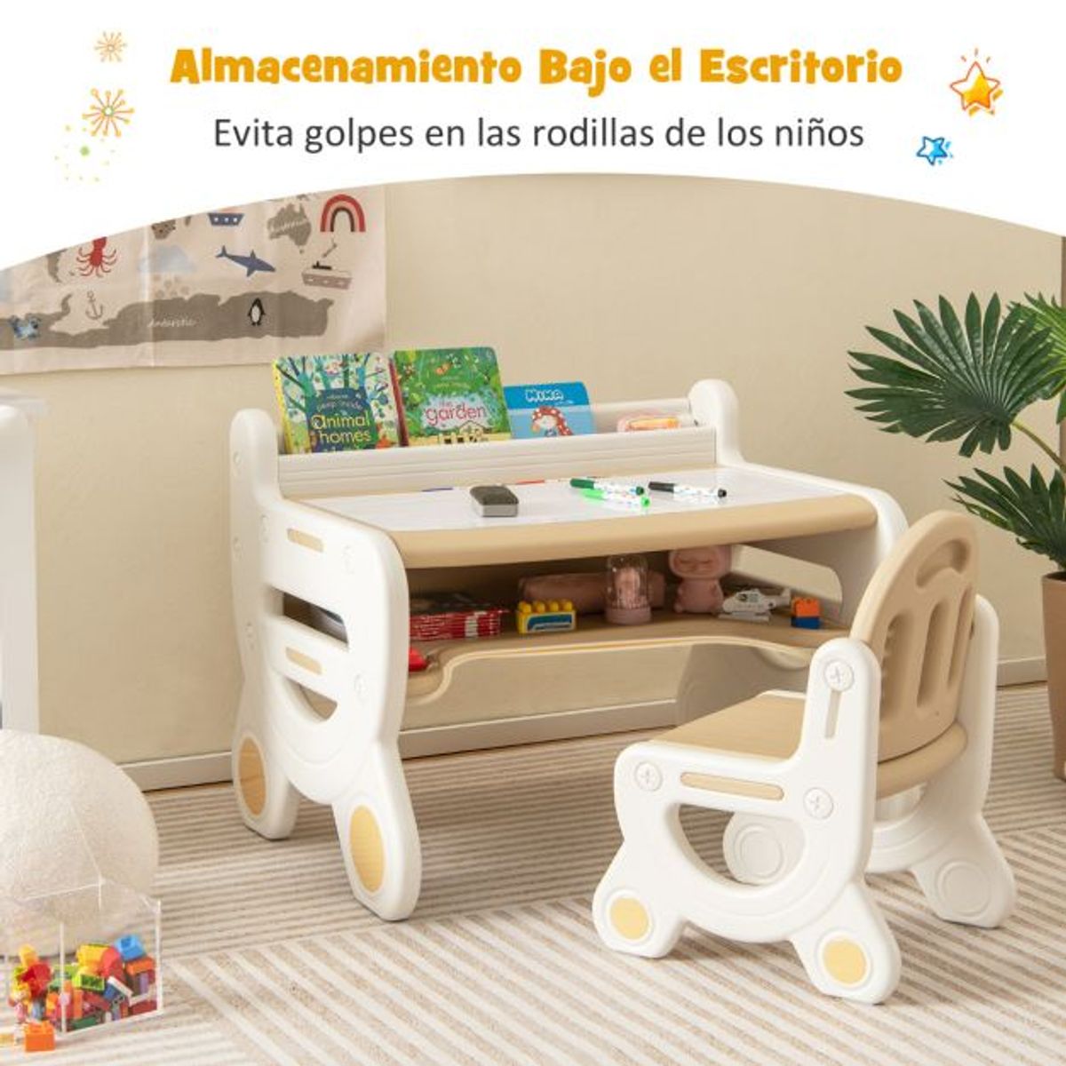 PERU IMPORTACIONES - Escritorio infantil pintable y borrable + silla