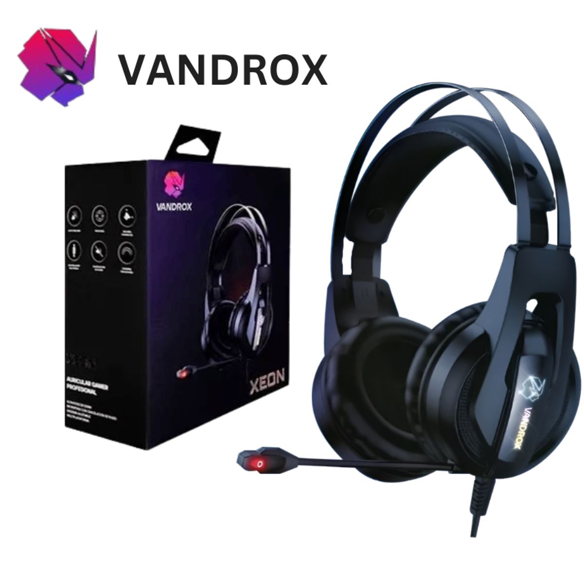 GENERICO - AUDIFONO GAMING VANDROX XEON NEGRO RGB