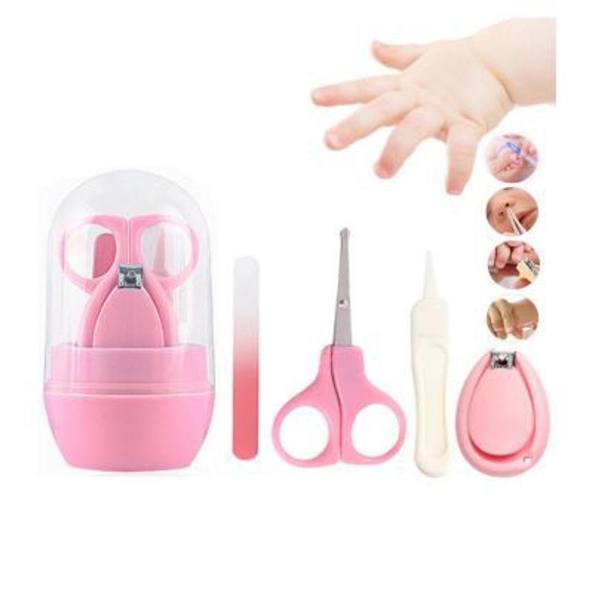 GENERICO - Kit de Cortauñas Portátil para Bebes 4 Piezas R