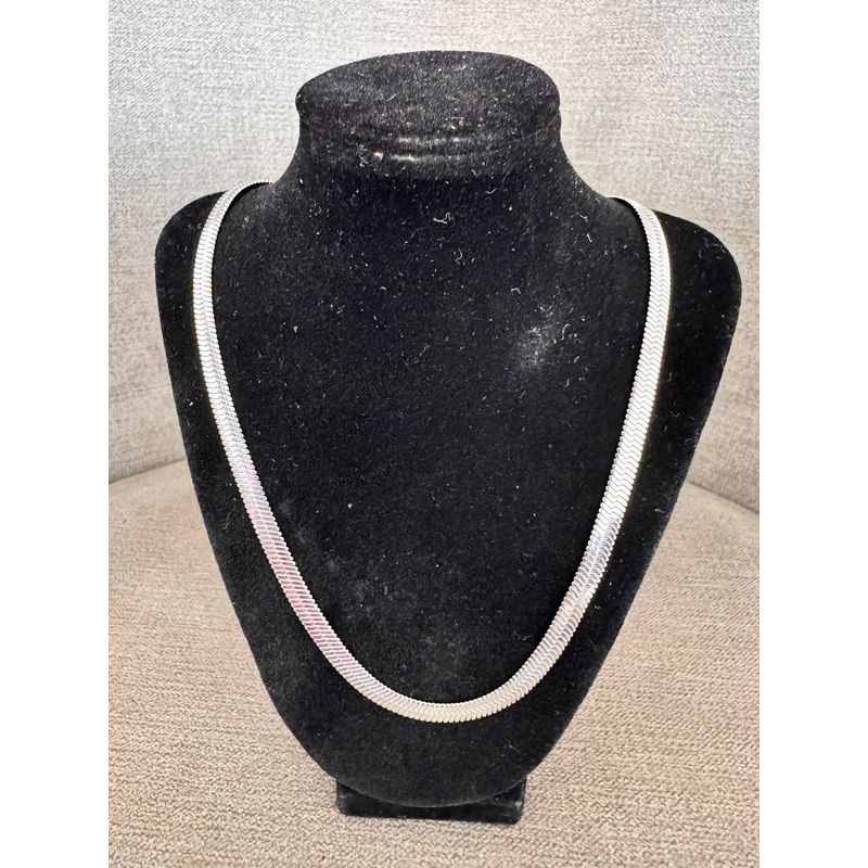 GENERICO - Collar para mujer cadena estilo serpiente plana plateado