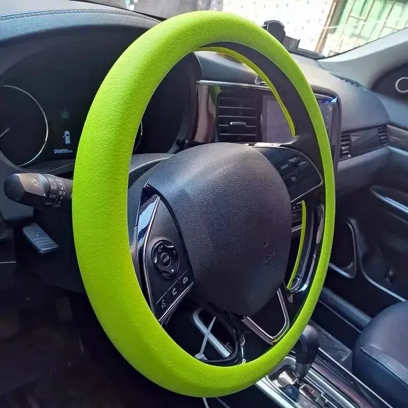 Funda para timón de silicona para auto camioneta verde GENERICO