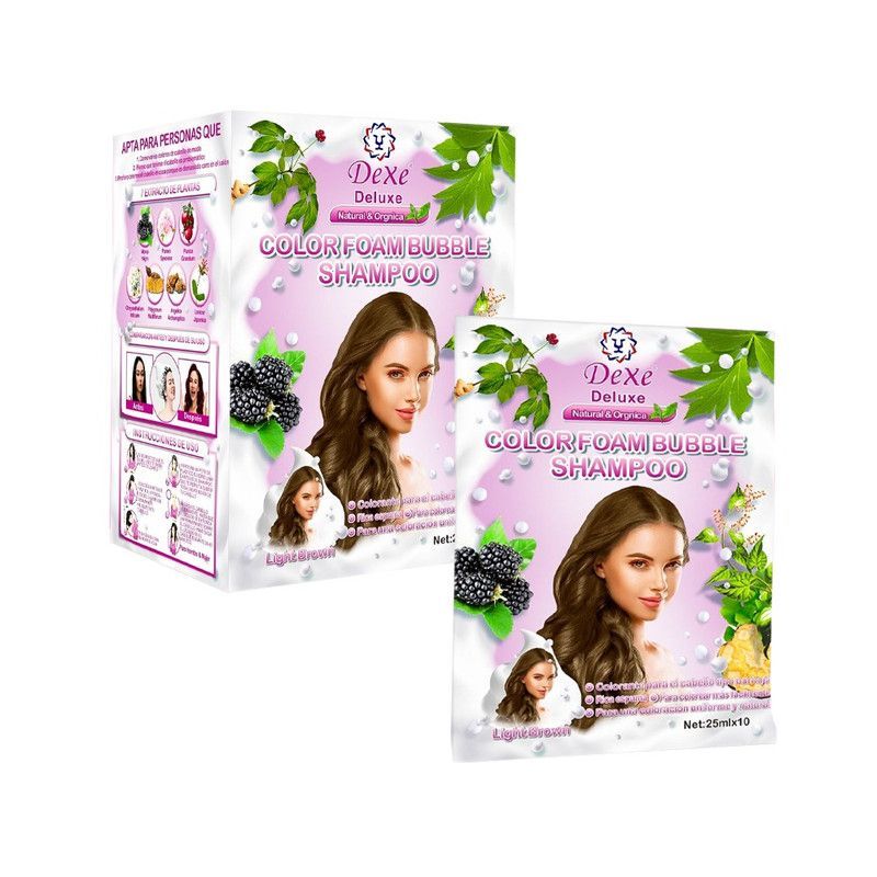 DEXE - Shampoo Capilar Cubre Canas Marrón Claro Dexe