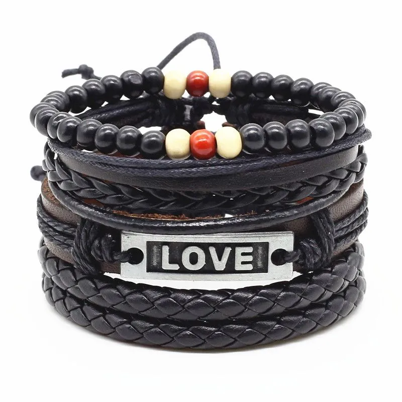 GENERICO - Pulseras de Cuero para Hombres - Love