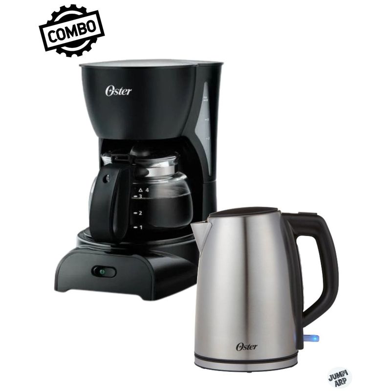OSTER - Combo Oster Cafetera Bvstdcdr5b + Hervidor Bvstkt673ss