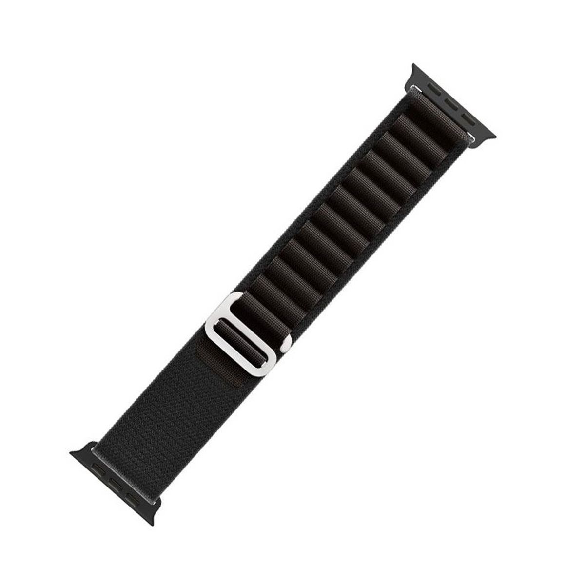 GENERICO - Correa Nylon Alpino Smartwatch Gancho G Metálico Deporte Extremo Gris Negro