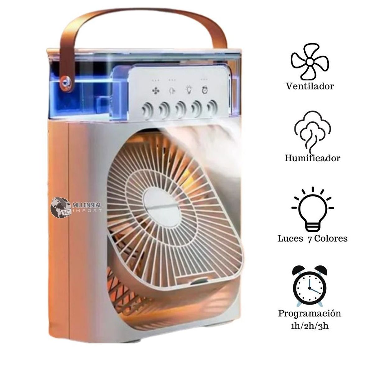 GENERICO - Ventilador + Humificador Enfriador Aire Acondicionado 3 en 1