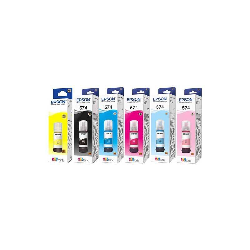 EPSON - KIT BOTELLAS DE TINTA EPSON T574 SET BOTELLAS X 6 UNIDADES ORIGINALES