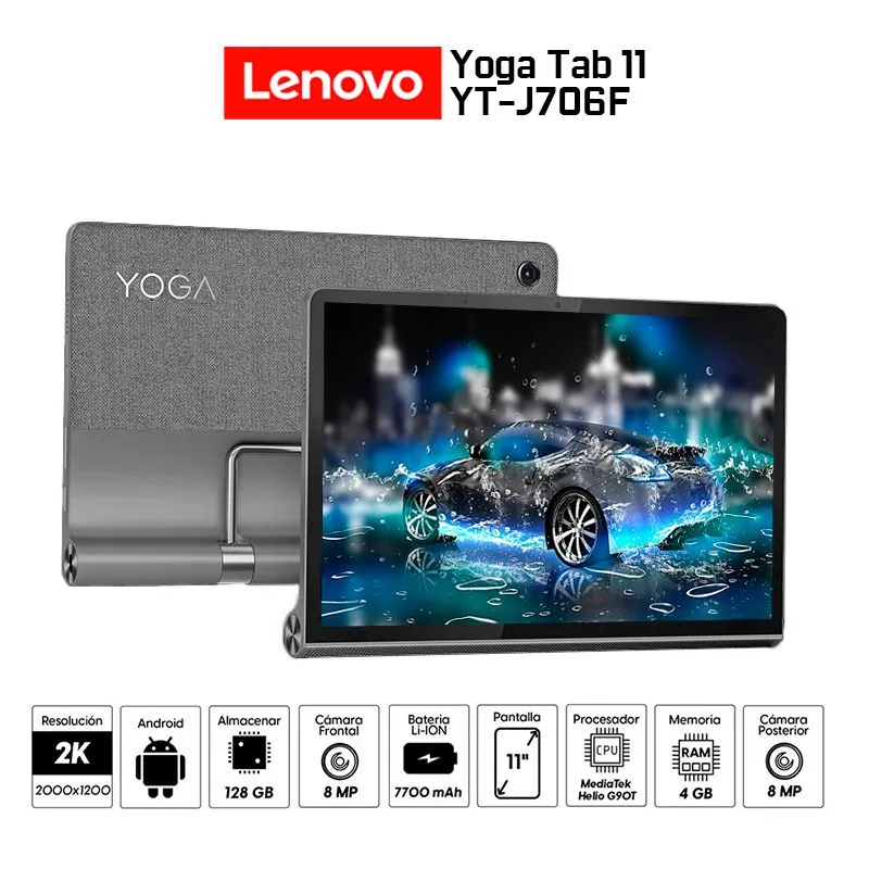 LENOVO - Tablet Lenovo Yoga Tab 11 YT-J706F 4Gb /128Gb /Android 11/ Pantalla 2k
