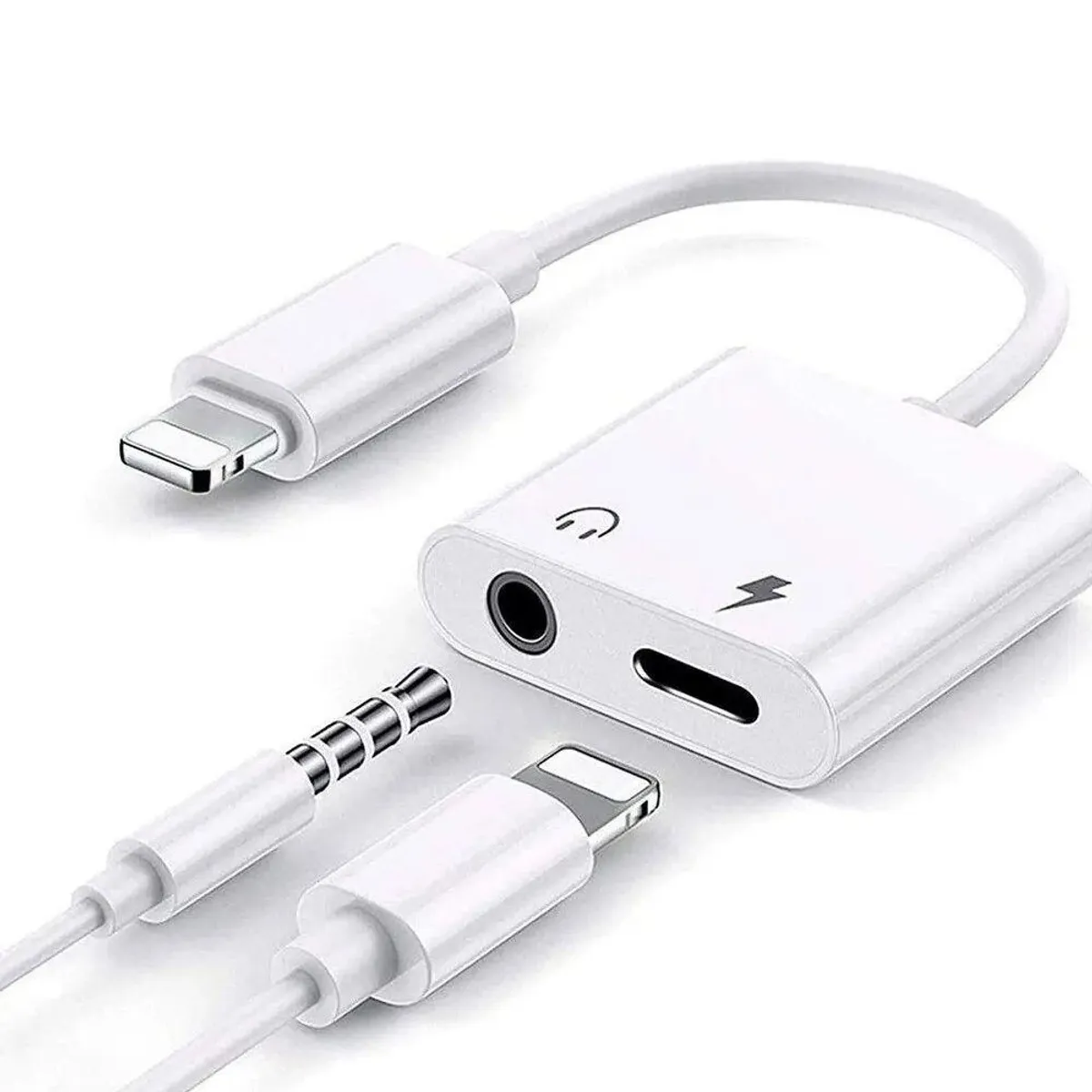 XO - Adaptador Conector XO-NB172B Lightning a Lightning y Jack 3.5 mm