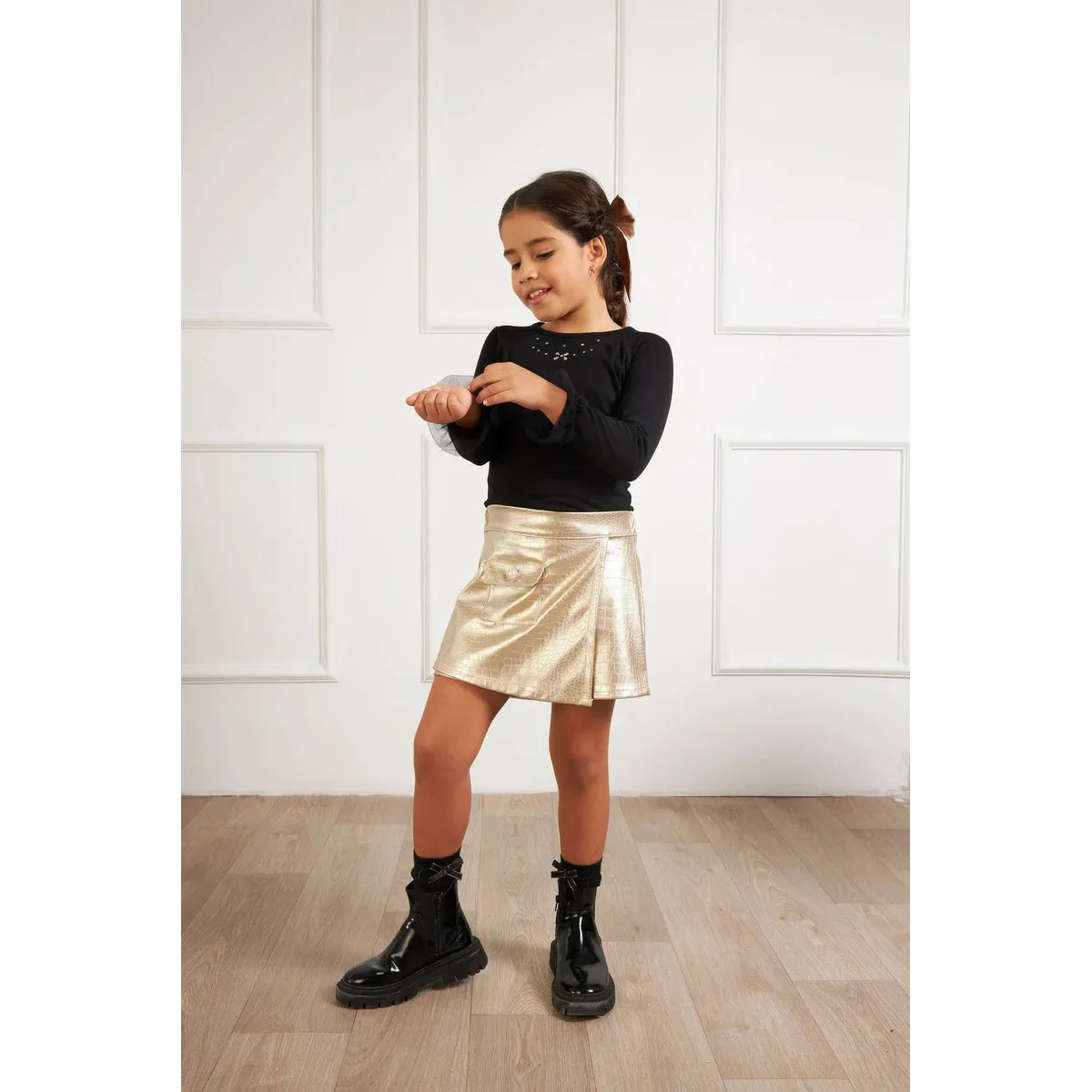 KIDS MASHMELO - Falda en Cuerina Caiman para Niña Kids Mashmelo