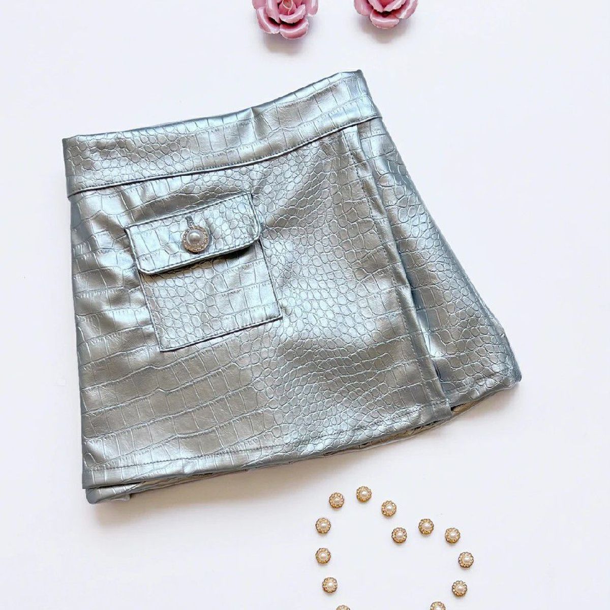 KIDS MASHMELO - Falda en Cuerina Caiman para Niña Kids Mashmelo