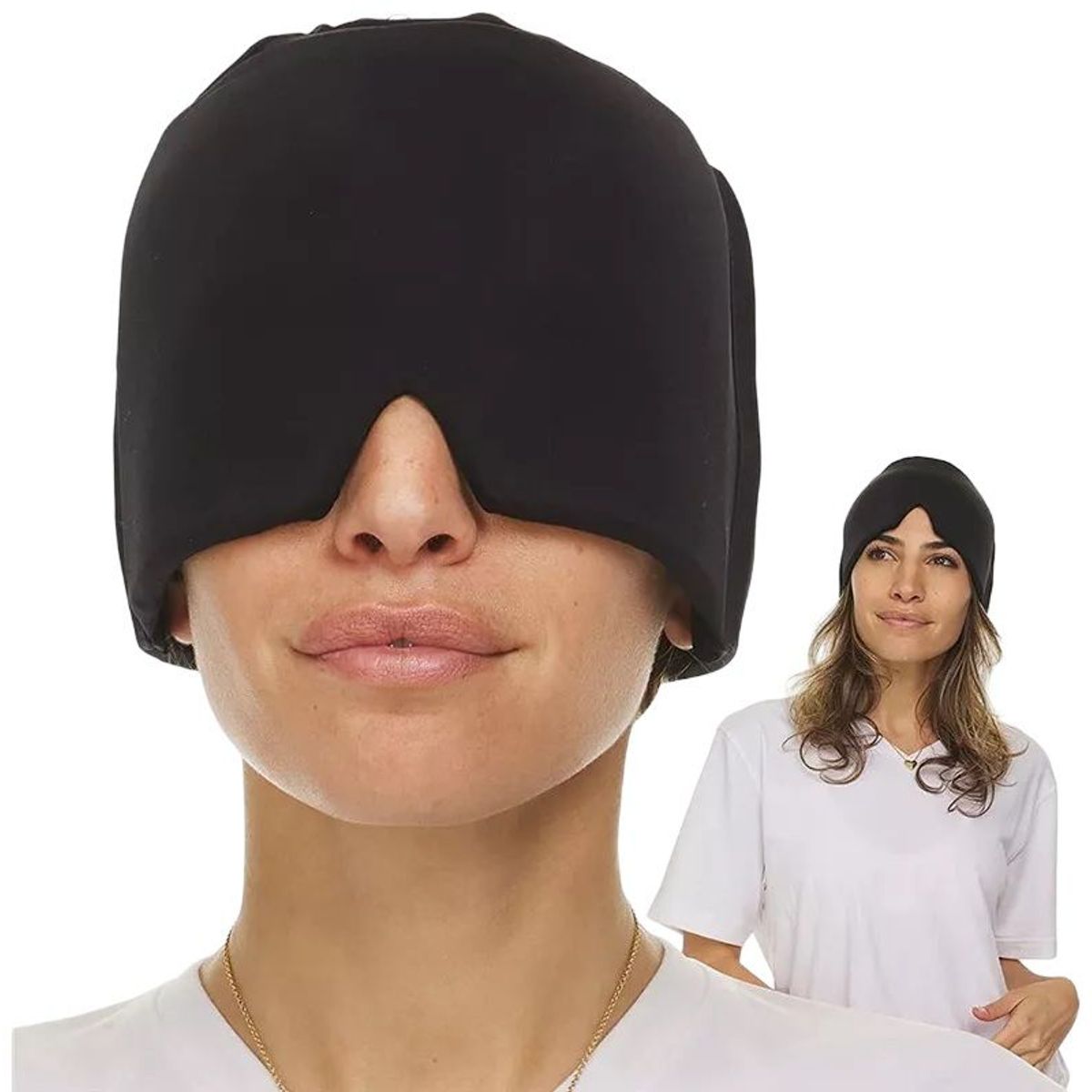 GENERICO - GORRO PARA MIGRAÑAS Y DOLORES DE CABEZA - NEGRO