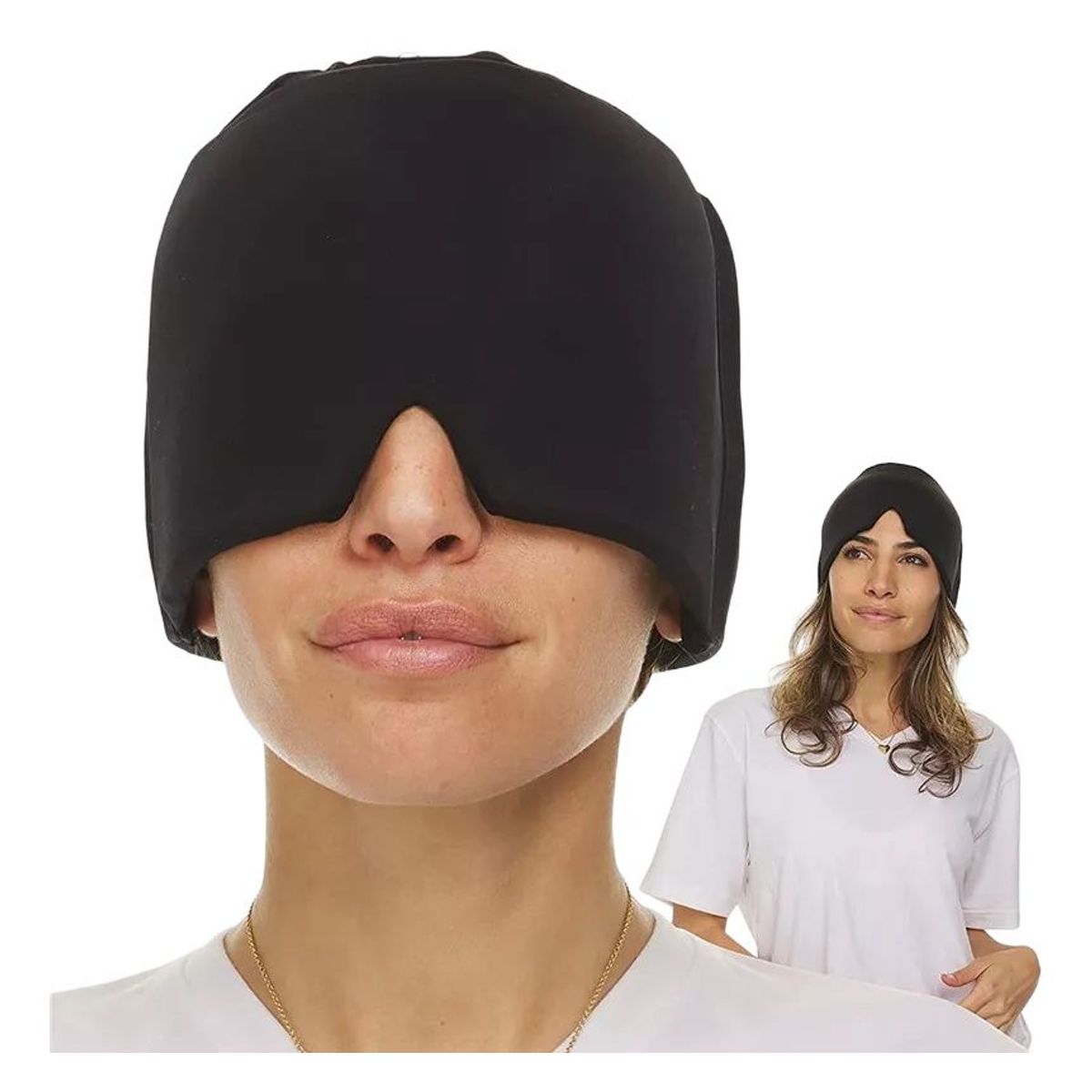 GENERICO - GORRO PARA MIGRAÑAS Y DOLORES DE CABEZA - NEGRO
