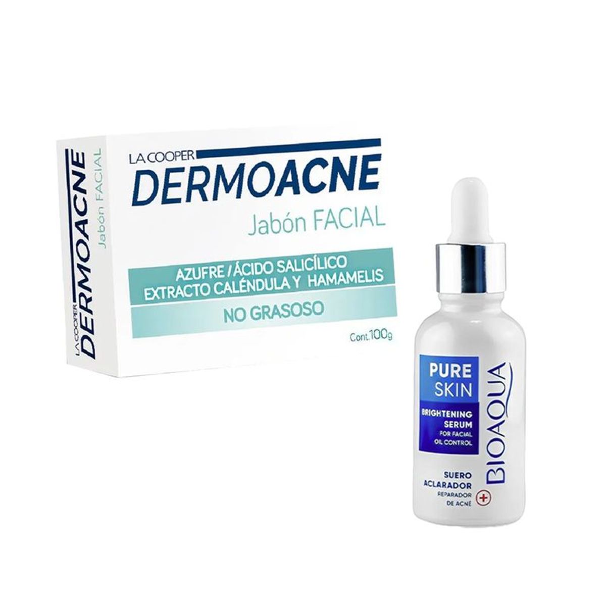 BIOAQUA - Serum Pure Skin Antiacné + Jabón Dermoacné La Cooper