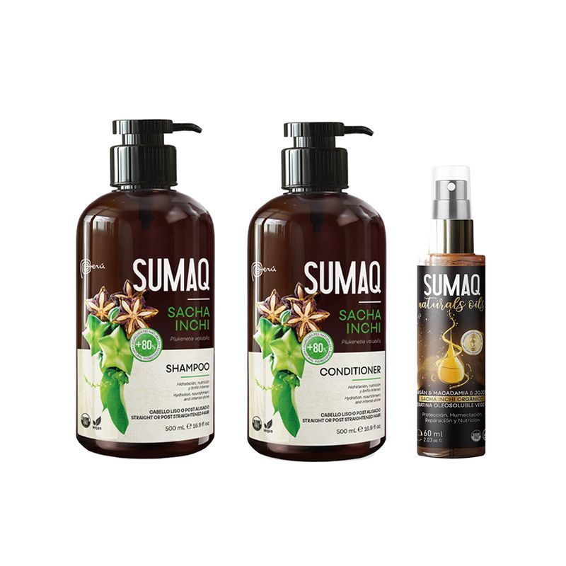 SUMAQ - Shampoo + Acondicionador SUMAQ Sacha Inchi + Spray Capilar Sacha Inchi
