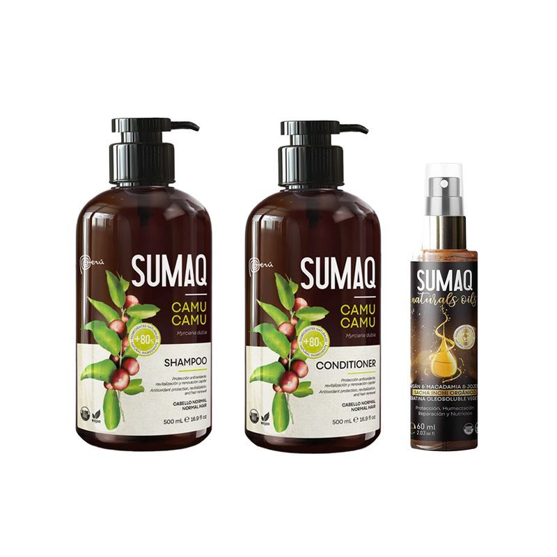 SUMAQ - Shampoo + Acondicionador SUMAQ Camu Camu + Spray Capilar Sacha Inchi