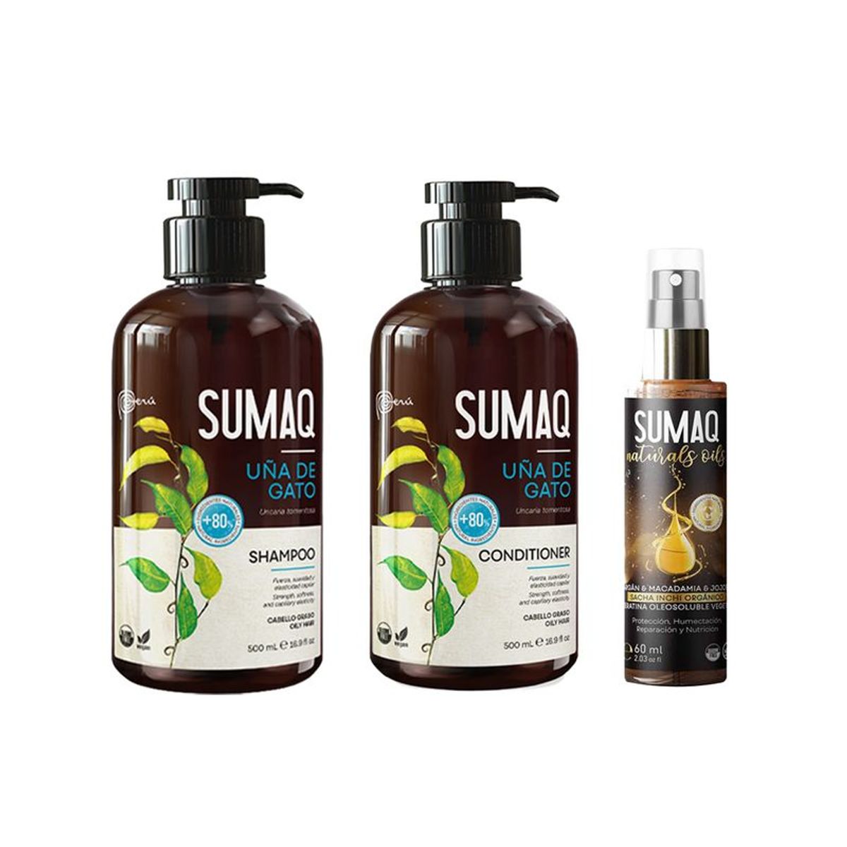 SUMAQ - Shampoo + Acondicionador SUMAQ Uña de Gato + Spray Capilar Sacha Inchi
