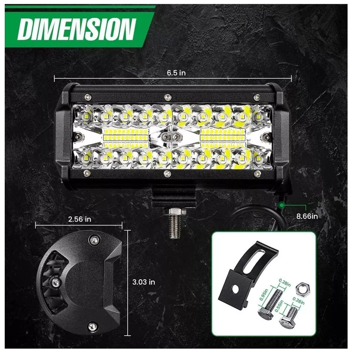 GENERICO - Par Faros 7 Pulgadas Auxiliares 9000lm 6500k 120w