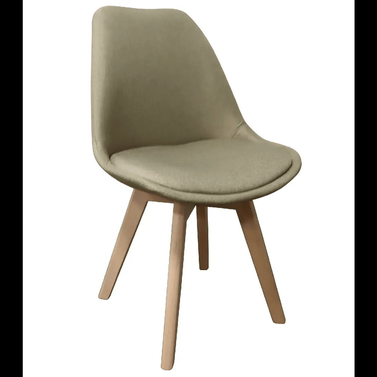 OFIDEAS - Silla de Comedor Eames Acolchado y Forrado en Tela Color Arena Ofideas