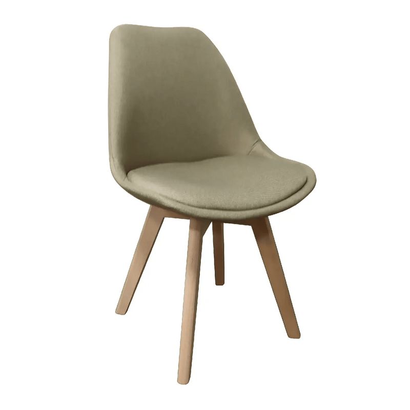 OFIDEAS - Silla de Comedor Eames Acolchado y Forrado en Tela Color Arena Ofideas
