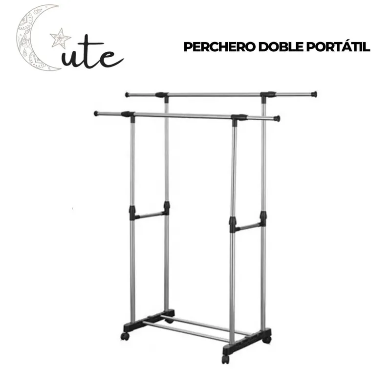 GENERICO - PERCHERO DOBLE PORTÁTIL