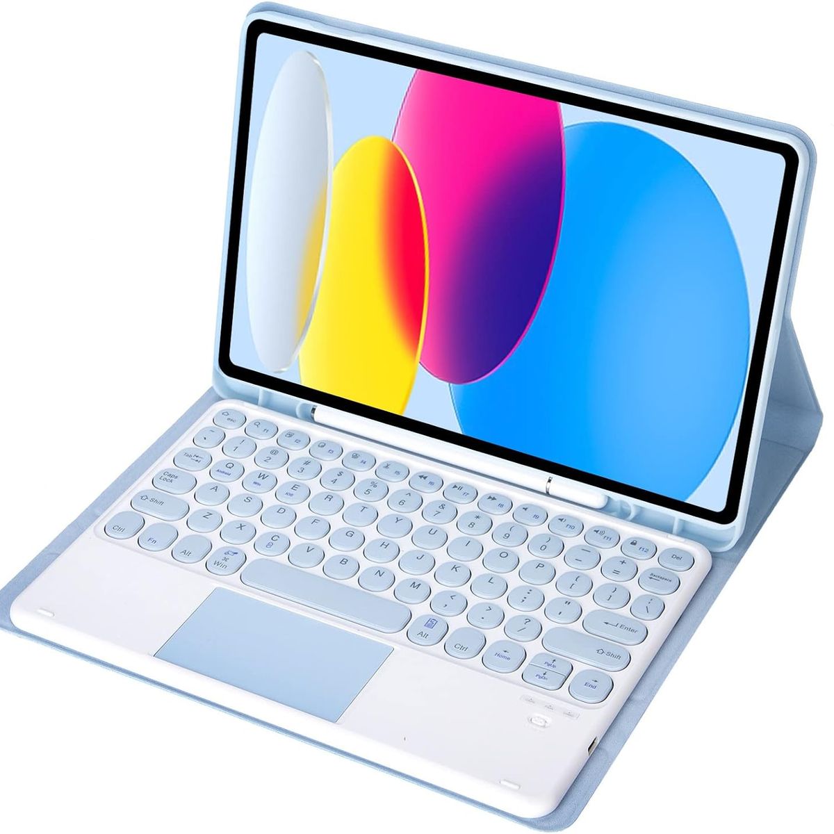 FUNDAANTIGOLPES - Funda con Teclado Bluetooth paraTablet Samsung Tab A9 PLUS 11 Celeste