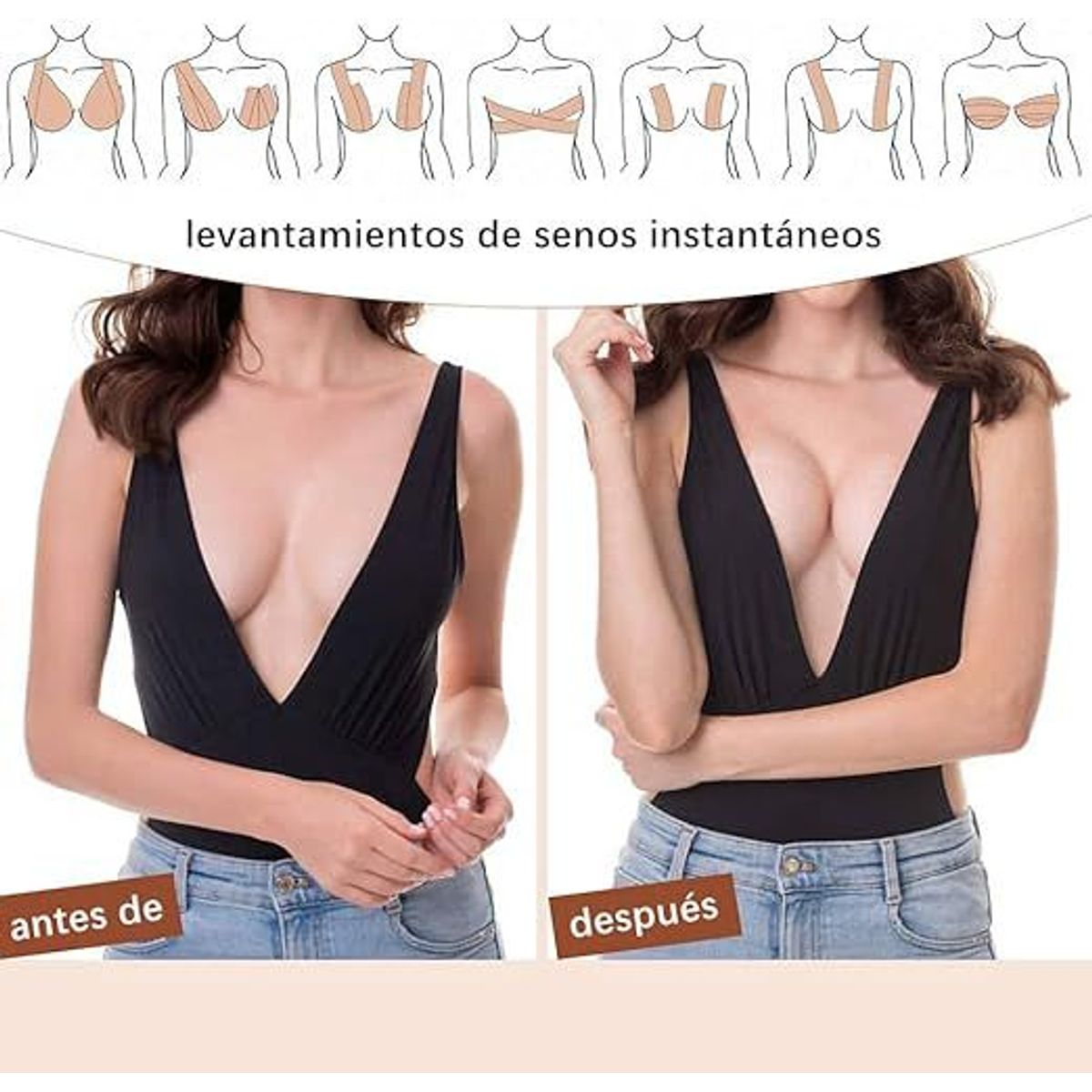 GENERICO - Bood Tape Cinta Levanta Busto Senos Parche Cubre Pezón 5 Metros