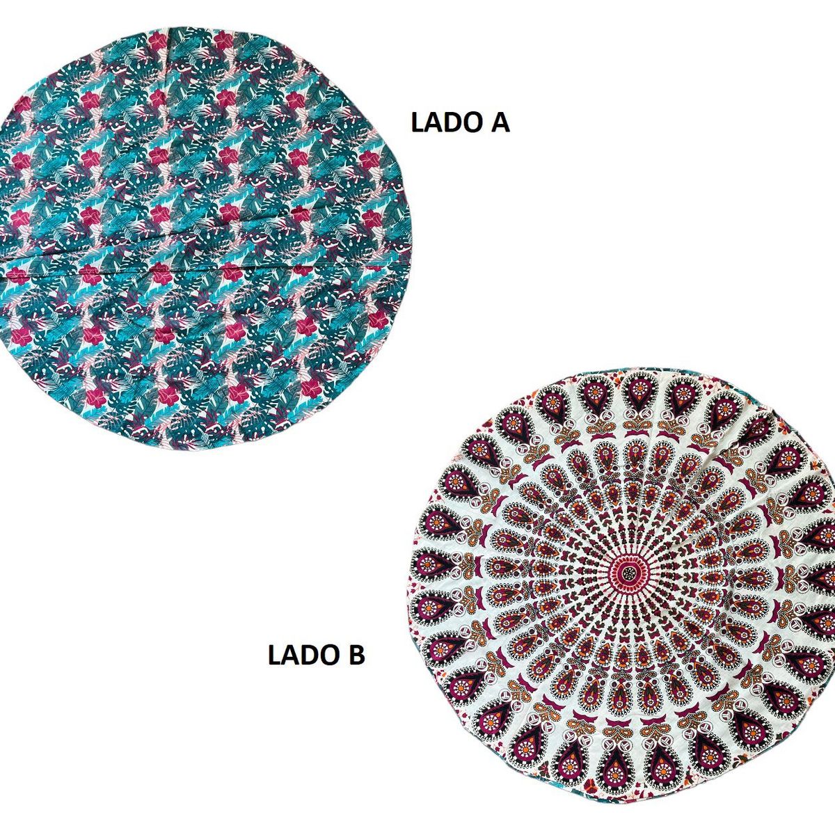 GENERICO - FUNDA DE ALMOHADA CIRCULAR PARA MEDITACION YOGA