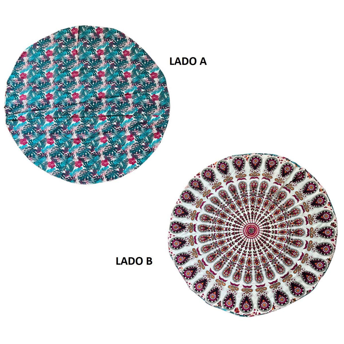 GENERICO - FUNDA DE ALMOHADA CIRCULAR PARA MEDITACION YOGA