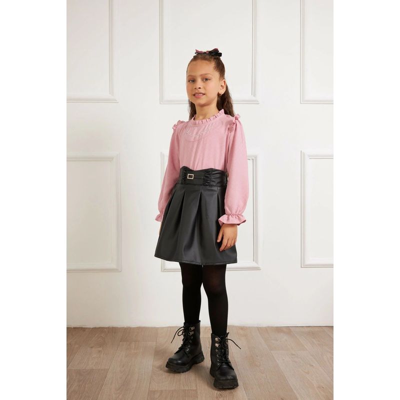 KIDS MASHMELO - Blusa con Cuello Tableado y Volantes para Niña Kids Mashmelo