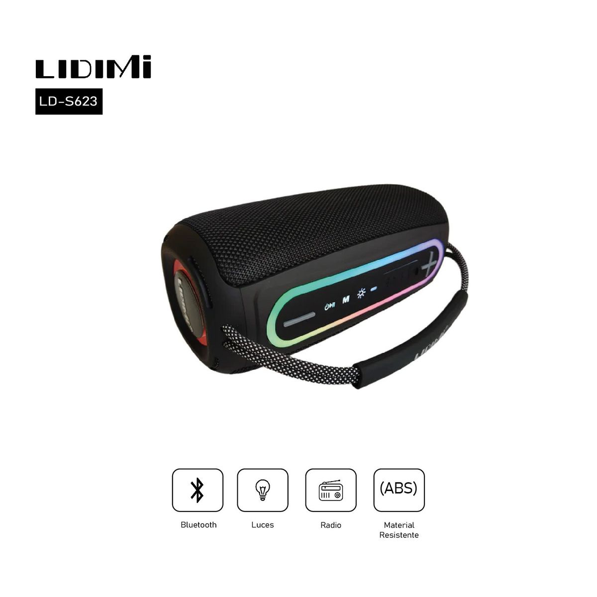 LIDIMI - Parlante Portatil Bluetooth LIDIMI LD-S623 CLuces IP X6