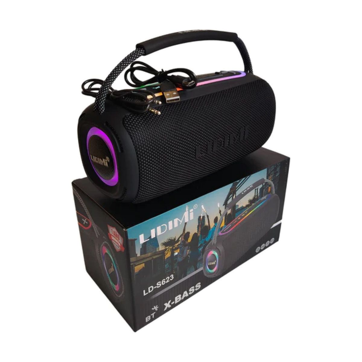 LIDIMI - Parlante Portatil Bluetooth LIDIMI LD-S623 CLuces IP X6