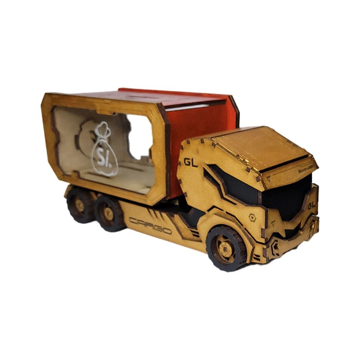 GENERICO - Alcancía Camión Moderno - MDF Trupan y Acrílico