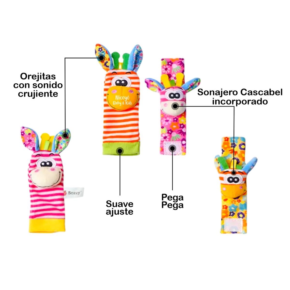 BABY - Set de Estimulación para Bebés NIÑA - Medias y Muñequeras