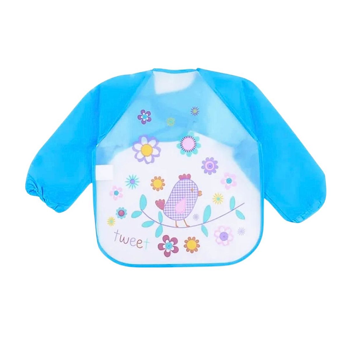 GENERICO - Babero Manga Larga Eco Bird Celeste