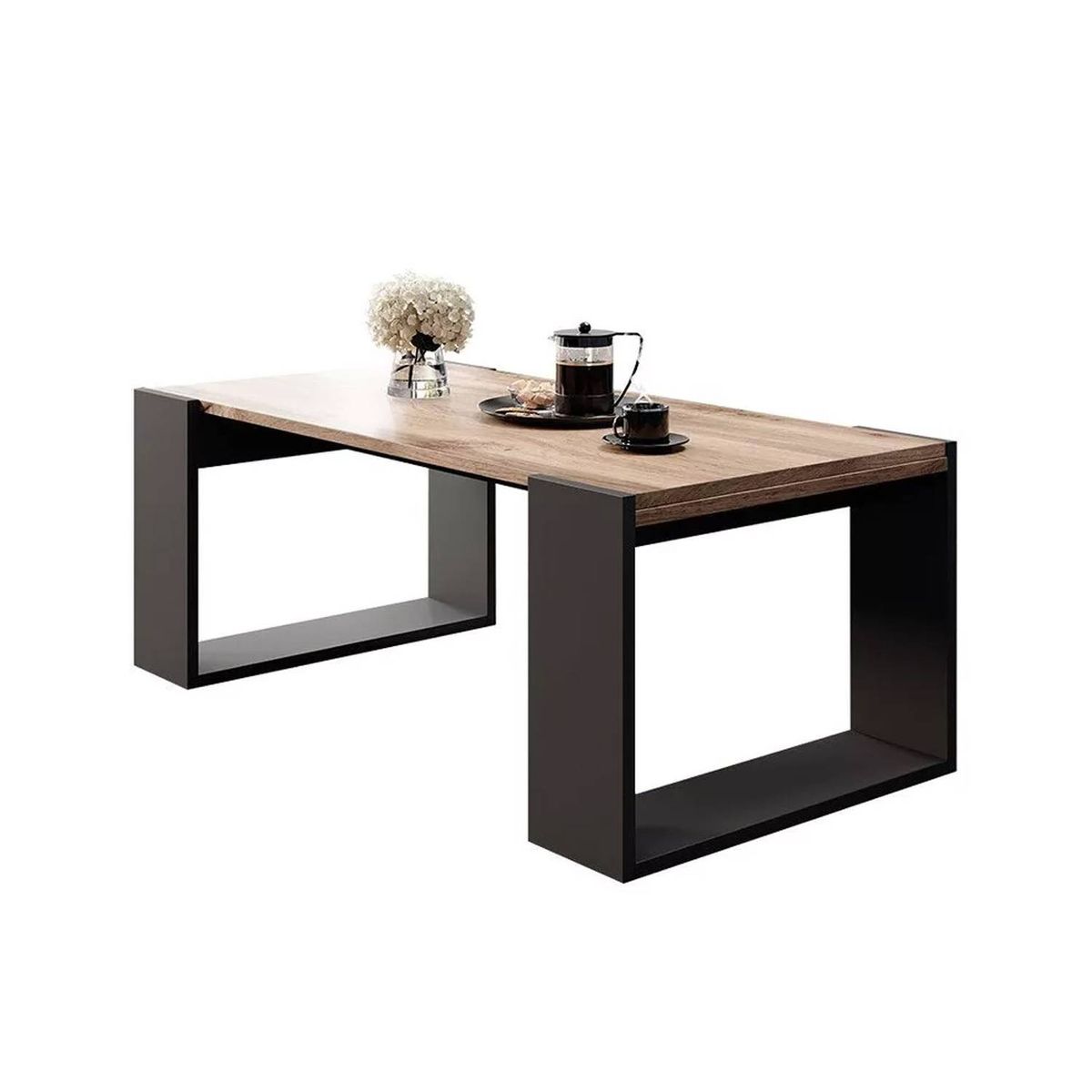 VENTITAS HOME - Mesa de Centro Yasemin Ventitas Home Espresso y Negro