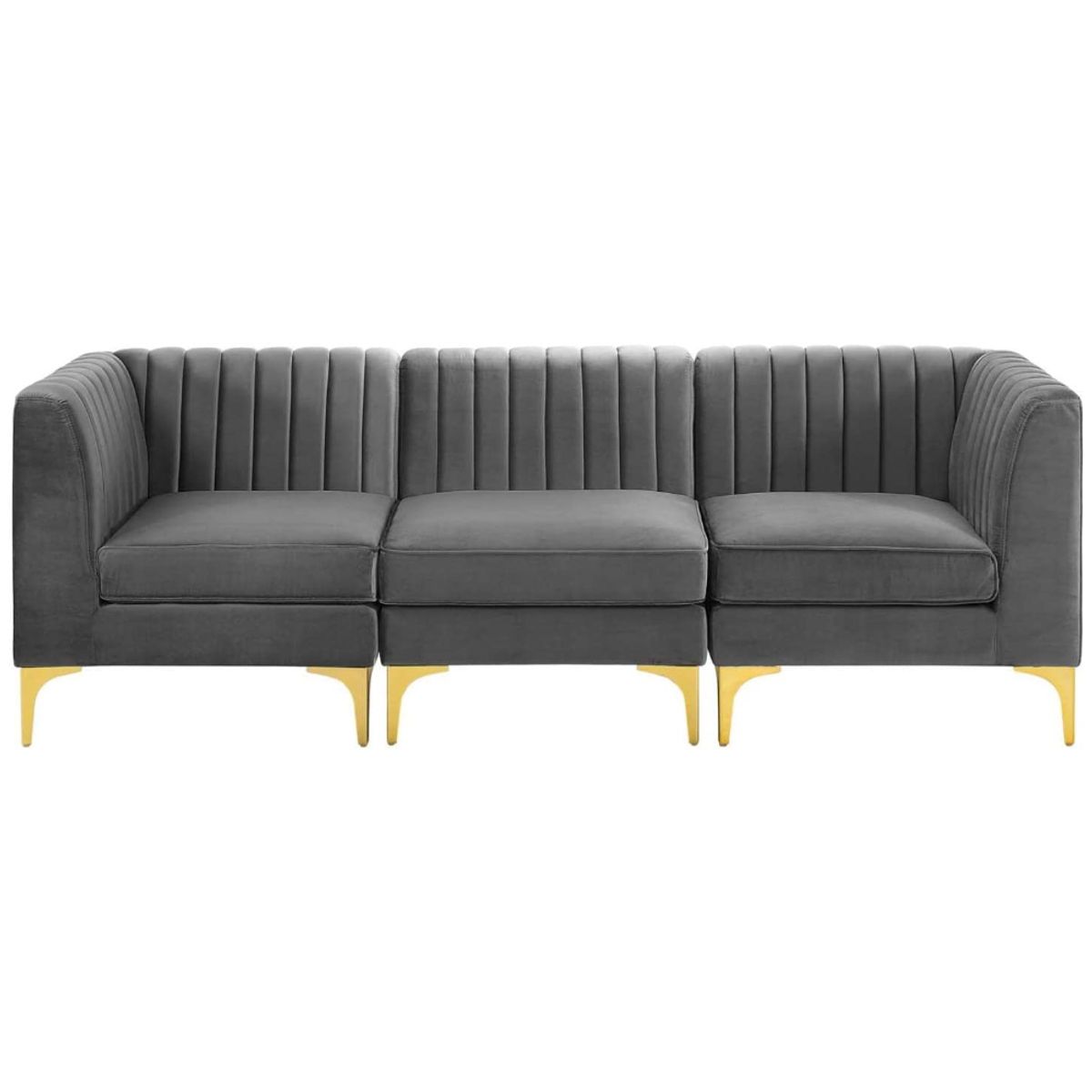 CENTRAL DECCO - SOFA MODULAR 3 CUERPOS ZAID GRIS OSCURO