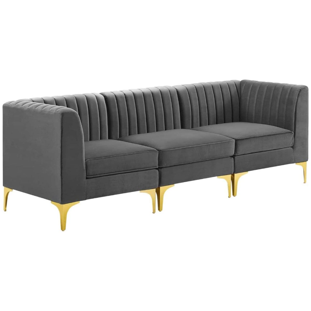 CENTRAL DECCO - SOFA MODULAR 3 CUERPOS ZAID GRIS OSCURO