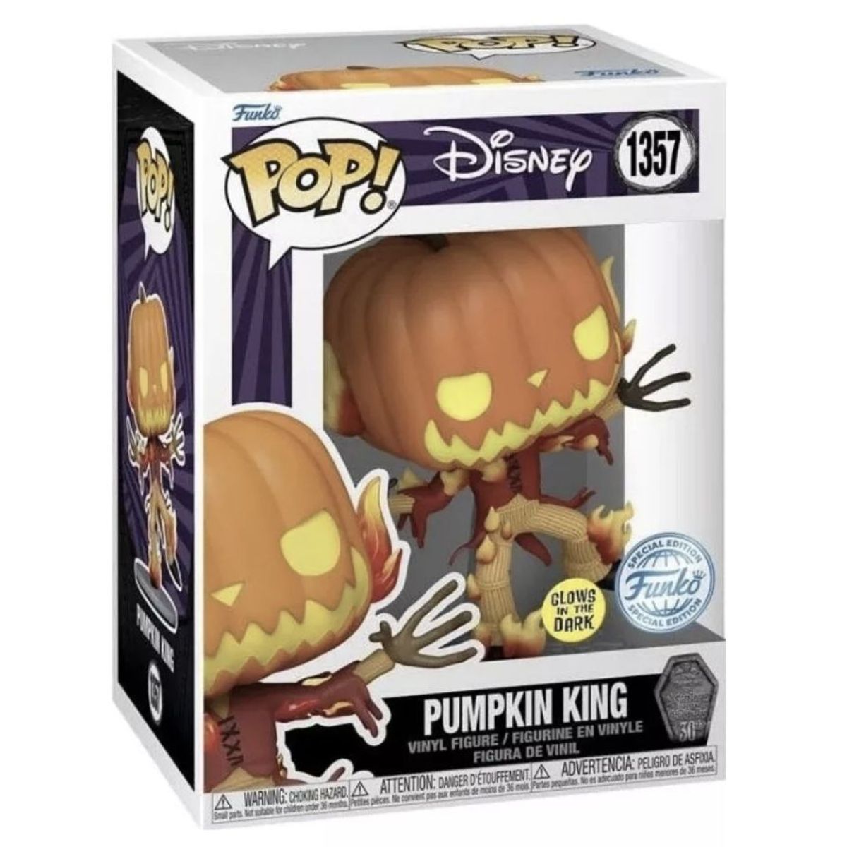 FUNKO - Pumpkin King Funko Pop 1357 Glow Exclusivo Jack Skellington