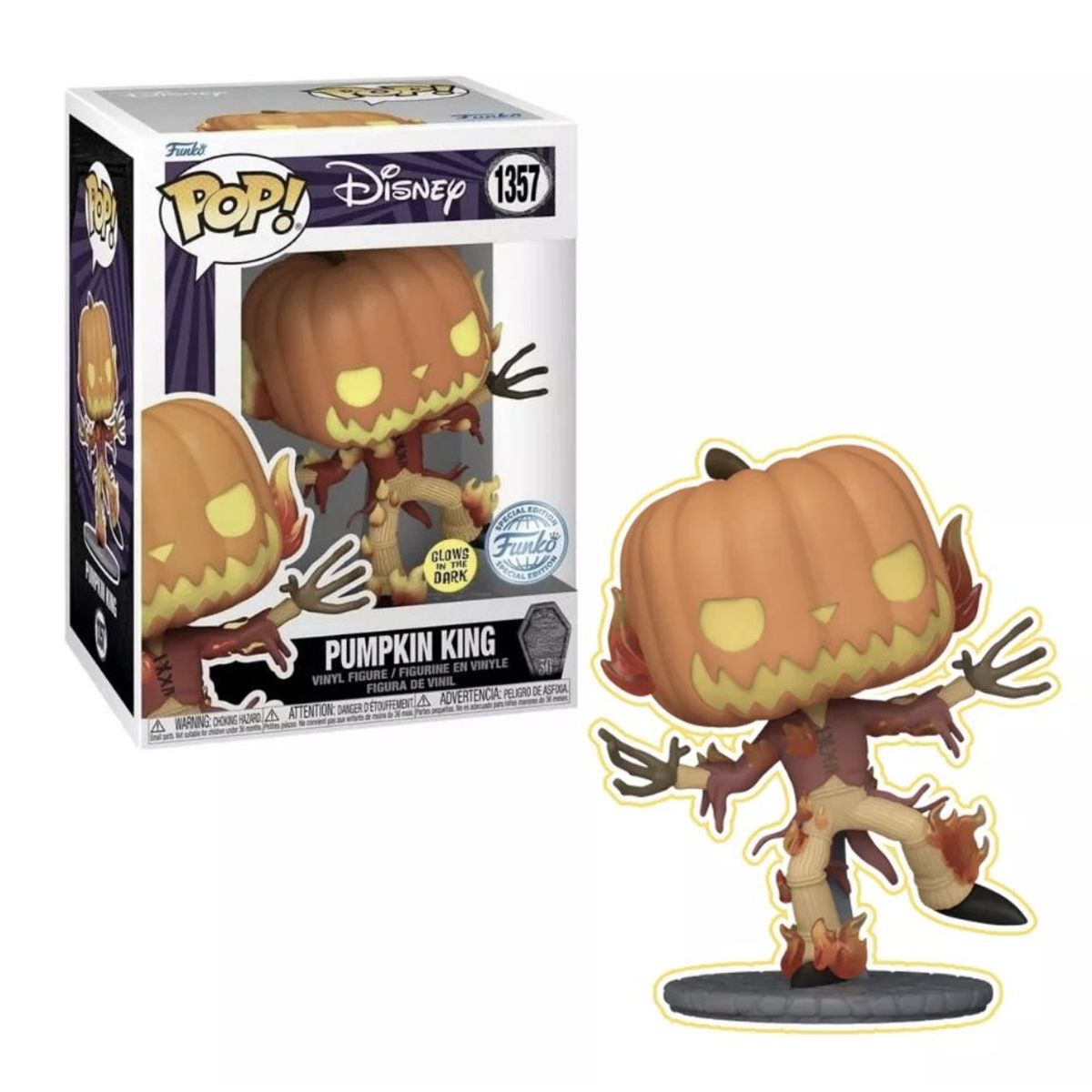 FUNKO - Pumpkin King Funko Pop 1357 Glow Exclusivo Jack Skellington