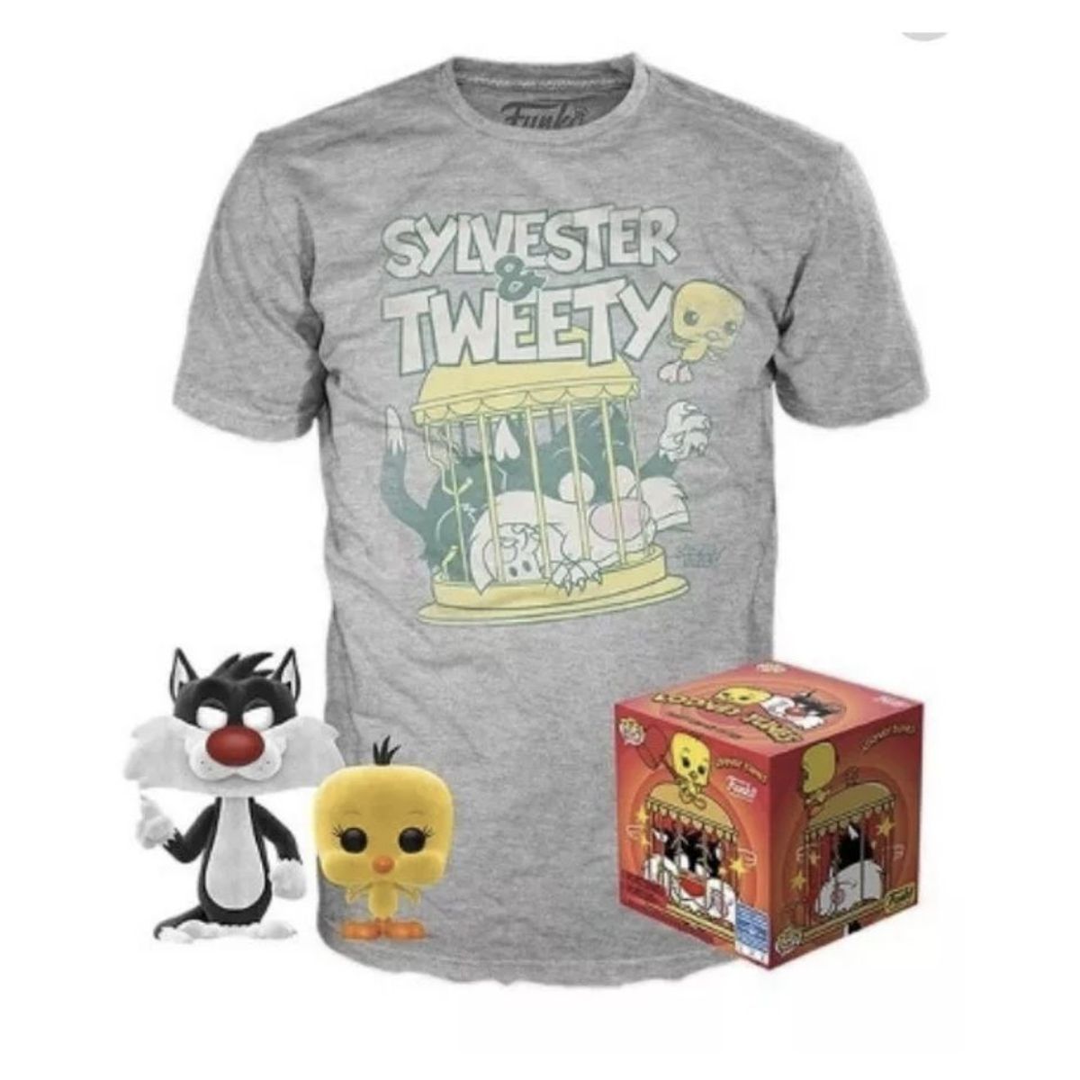 FUNKO - Silvestre y Piolin Box Funko Pop Talla L Polo + Funko